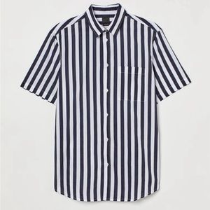 H&M Short Sleeve Striped Button Up